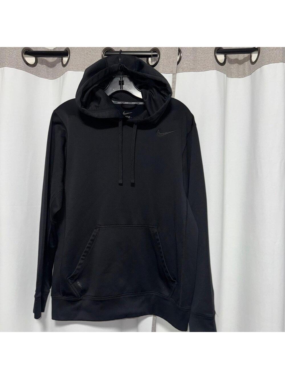 Men's Nike Therma-Fit Pullover Hoodie Sweater Jacket Size S Black With Pockets